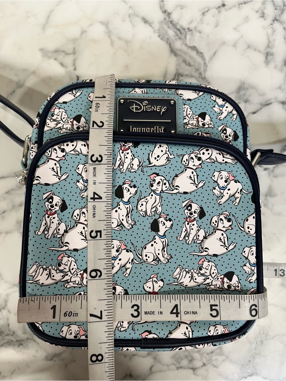 Loungefly Disney 101 Dalmatians Light Blue Crossbody Bag - Picture 8 of 13